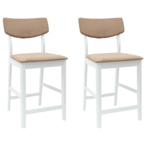 vidaXL Scaune de dining 2 buc. Lemn Solid de Cauciuc Alb