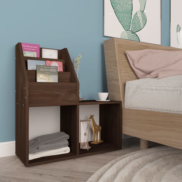 vidaXL Raft reviste copii, stejar afumat, 71x30x78,5cm, lemn prelucrat