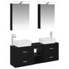 vidaXL Set de mobilier pentru baie 5 buc. Stejar Negru