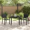 vidaXL Set de masă pentru grădină 3 pcs Negru Rattan poli