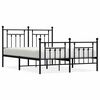 vidaXL Cadru pat metalic cu tăblie de cap/picioare, negru, 140x190 cm