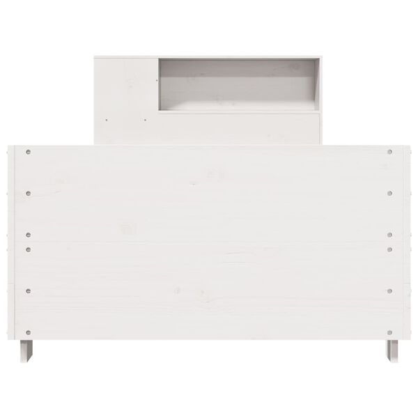 vidaXL Cadru pat fără saltea, alb, 90x190 cm, lemn masiv de pin