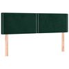 vidaXL Pat box spring cu saltea, verde &icirc;nchis, 140x200 cm, catifea
