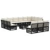 vidaXL Set de canapele pentru grădină 14 pcs Negru poliratan