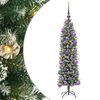 vidaXL Copac Artificial Slăb de Crăciun Verde și alb 120 cm