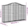 vidaXL Coșuri gabion arcuite 5 buc, 200x30x120/140 cm, fier galvanizat