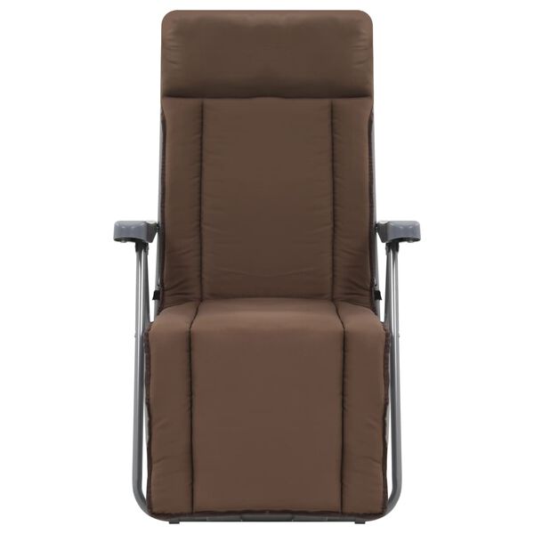 vidaXL Scaune de grădină pliabile cu perne, 2 buc., maro