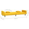 vidaXL Canapea extensibilă cu 2 locuri, 2 perne, galben, catifea
