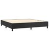 vidaXL Pat box spring cu saltea, negru, 200x200 cm, piele ecologică