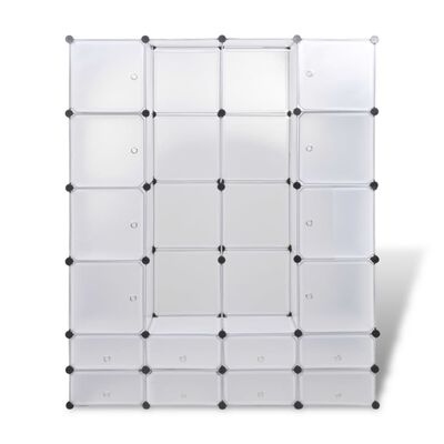 vidaXL Dulap modular cu 18 compartimente alb 37 x 146 x 180,5 cm