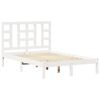 vidaXL Cadru de pat mic dublu, alb, 120x190 cm, lemn masiv