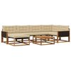 vidaXL Set de canapele de exterior cu pernă 7 pcs Natural și Bej