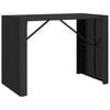 vidaXL Masă de bar cu blat din sticlă, negru, 145x80x110 cm, poliratan