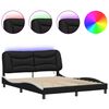 vidaXL Cadru de pat cu LED fără saltea Hvar negru și alb 152x203 cm