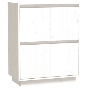 vidaXL Servantă albă 60x34x75 cm din lemn masiv de pin