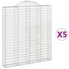 vidaXL Coșuri gabion arcuite, 5 buc 200x30x220/240cm, fier galvanizat