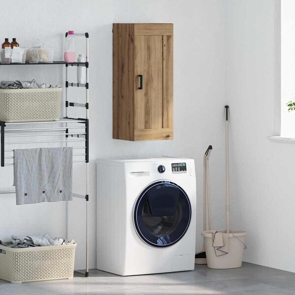 vidaXL Dulap montat pe perete Stejar Artizanal 34,5 x 34 x 90 cm