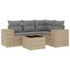 vidaXL Set canapele de grădină cu perne, 5 piese, bej, poliratan