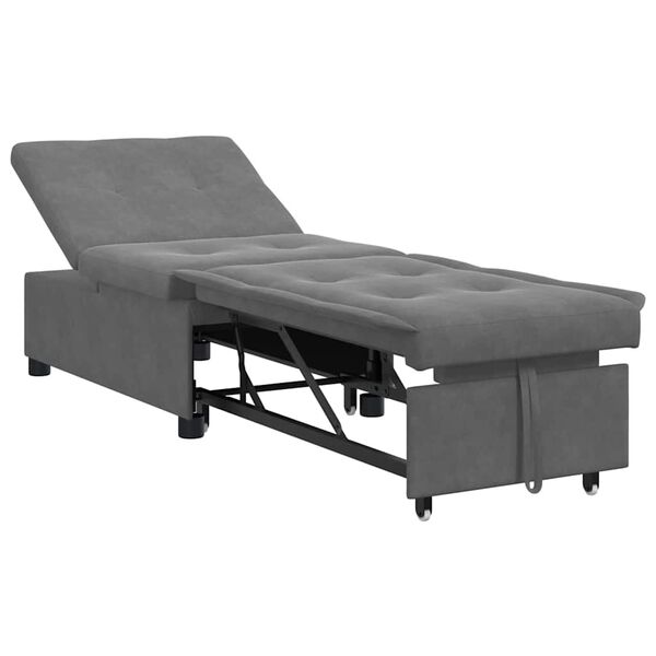 vidaXL Canapea extensibilă Gri &icirc;nchis 194 x 67 x 82 cm Microfibră