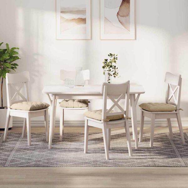 vidaXL Perne de Șezut 4 pcs Crem 40 x 40 x 6 cm Microfibră