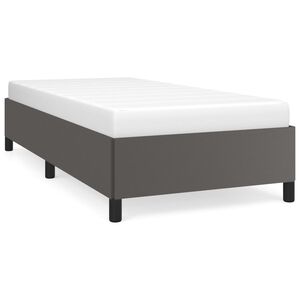 vidaXL Cadru de pat, gri, 90x200 cm, piele ecologică