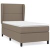 vidaXL Pat box spring cu saltea, gri taupe, 100x200 cm, textil