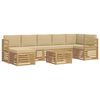 vidaXL Set de canapele de exterior 8 pcs Alb și Bej 59 x 59 x 37 cm