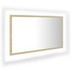 vidaXL Oglindă de baie cu LED, stejar sonoma, 80x8,5x37 cm, acril