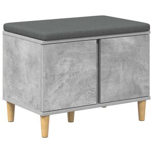 vidaXL Bancă pentru hol cu pernă cu ușă Gri Beton 60 x 38 x 46 cm