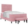 vidaXL Pat cu arcuri cu headboard Roz 200 x 120 cm Catifea