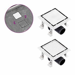 vidaXL Rigolă de duș capac plat gresie 2-&icirc;n-1 15x15 cm oțel inoxidabil