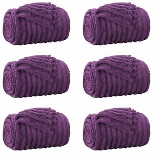 vidaXL Pături de aruncat 6 buc. Violet 150 x 130 cm 2.85 kg Molton