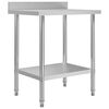 vidaXL Masă de lucru bucătărie bordură antistropire 80x60x93 cm oțel