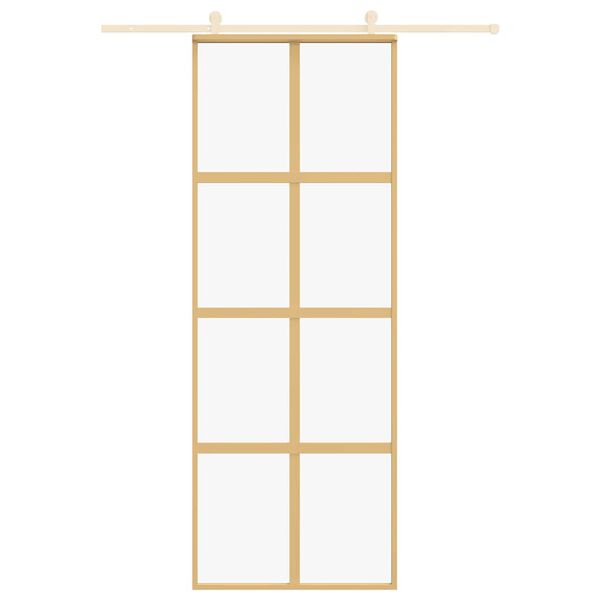 vidaXL Ușă glisantă auriu 76x205 cm sticlă ESG transparentă/aluminiu