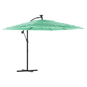 vidaXL Umbrelă soare de grădină cu st&acirc;lp din oțel verde 246x246x230 cm