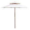 vidaXL Umbrelă de soare dublă, 270x270 cm, st&acirc;lp de lemn, alb crem