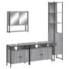 vidaXL Set mobilier de baie, 4 piese, gri sonoma, lemn prelucrat