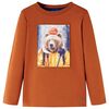 Tricou pentru copii cu m&acirc;neci lungi, portocaliu ars, 128