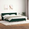 vidaXL Pat box spring cu saltea, verde &icirc;nchis, 180x220 cm, catifea