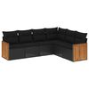vidaXL Set mobilier de grădină cu perne, 6 piese, negru, poliratan