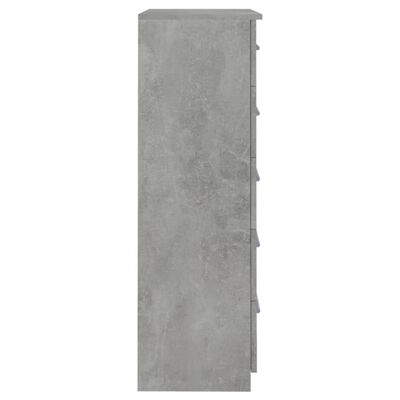vidaXL Comodă cu sertare, gri beton, 71x35x108 cm, lemn prelucrat