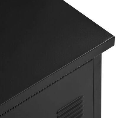 vidaXL Birou cu sertare, negru, 120 x 55 x 75 cm, oțel, industrial