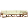 vidaXL Set de canapele de exterior cu pernă 5 pcs Natural și Crem