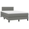 vidaXL Pat box spring cu saltea, gri &icirc;nchis, 120x190 cm, textil