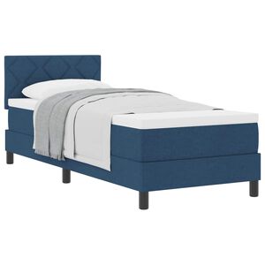 vidaXL Pat cu arcuri cu headboard Manual albastru 80 x 200 cm țesătură