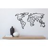 Homemania Decor perete World Map 11, negru, 100x53 cm, metal