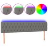 vidaXL Tăblie de pat cu LED, gri &icirc;nchis, 200x7x78/88 cm, textil