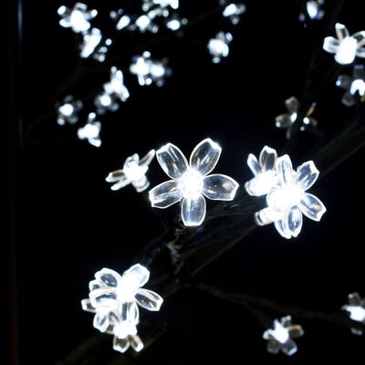vidaXL Pom Crăciun, LED-uri lumină albă, flori de cireș, 180 cm