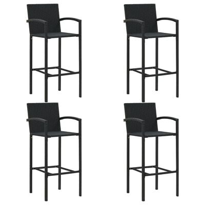 vidaXL Set mobilier de bar de gradină, 5 piese, negru