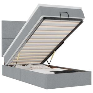 vidaXL Cadru pat otoman cu saltea țesătură gri deschis 100x200cm